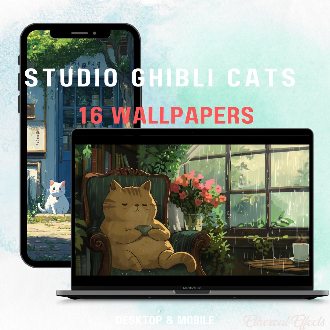Cat Phone Theme Ios Theme Android Theme Cute Phone Studio Ghibli Rain ...