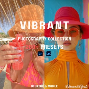 200+ Vibrant Color Pop Lightroom Presets Mobile Desktop Bright Instagram Spring Summer Travel Beach True Color Blogger DNG Filter