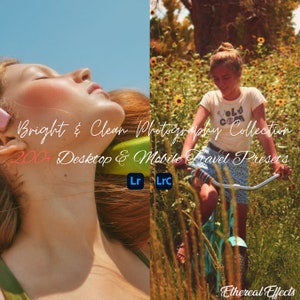 200+ Light and Airy Lightroom Mobile Desktop Presets Bright Clean Instagram Natural Photo Filter Aesthetic Influencer Blogger Light Airy