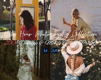 200+ Boho Style Lightroom Presets Desktop Mobile Bohemian Brown Moody Warm Wedding Outdoor Filter Green Earthy Rustic Natural Instagram