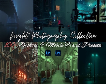 100+ NIGHTIME Lightroom Presets Mobile & Desktop Cinematic Dark Retro Night City Aesthetic Instagram Neon Light Urban Premium Tokyo Filter