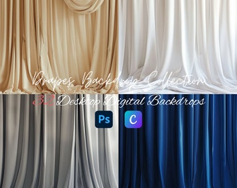 Boho Curtains Maternity Digital Backdrop Neutral Fabric Linen Studio Overlay Fine Art Texture Beige Flowy Photoshop Brown Crumpled Paper