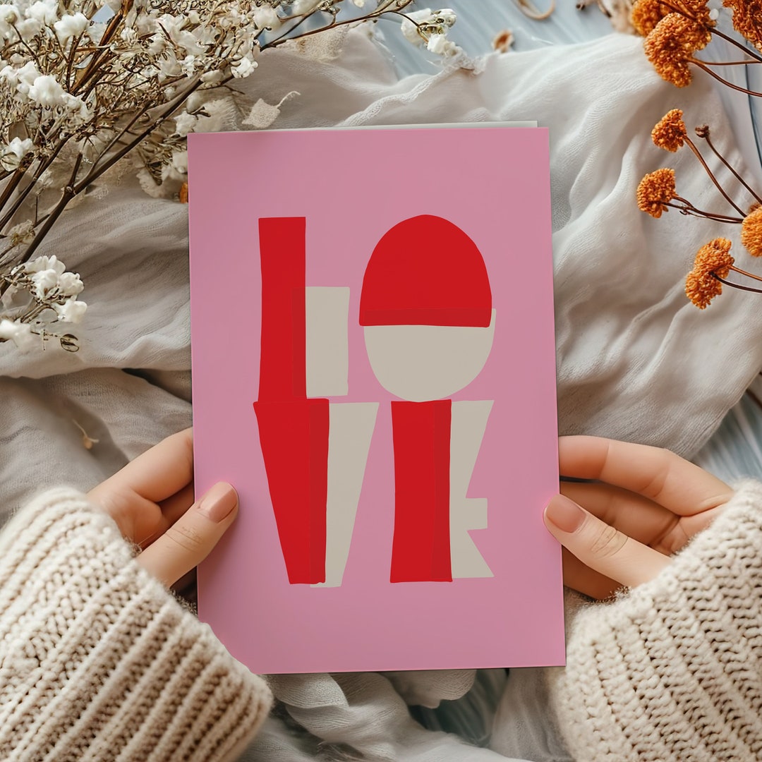 LOVE Printable Card 5x7 Digital Download Valentine's Day Anniversary ...