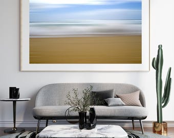 Beach Blur Photography Print, Serene Coastal Wall Art