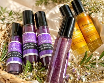 Natural Perfume Oil Roller with Sandalwood & Vanilla, Handmade Pheromone Roll-On Fragrance, Warm Woody Perfume Gift for Her