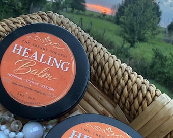 Herbal Skin Balm for Dry Cracked Skin, Natural Calendula Salve for Rough Skin, Soothing Hand & Body Repair Balm, Handmade Gift