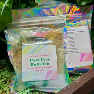 Herbal Bath Tea for Muscle Relaxation, Epsom Salt Soak Eucalyptus, Calming Self Care Ritual image 4