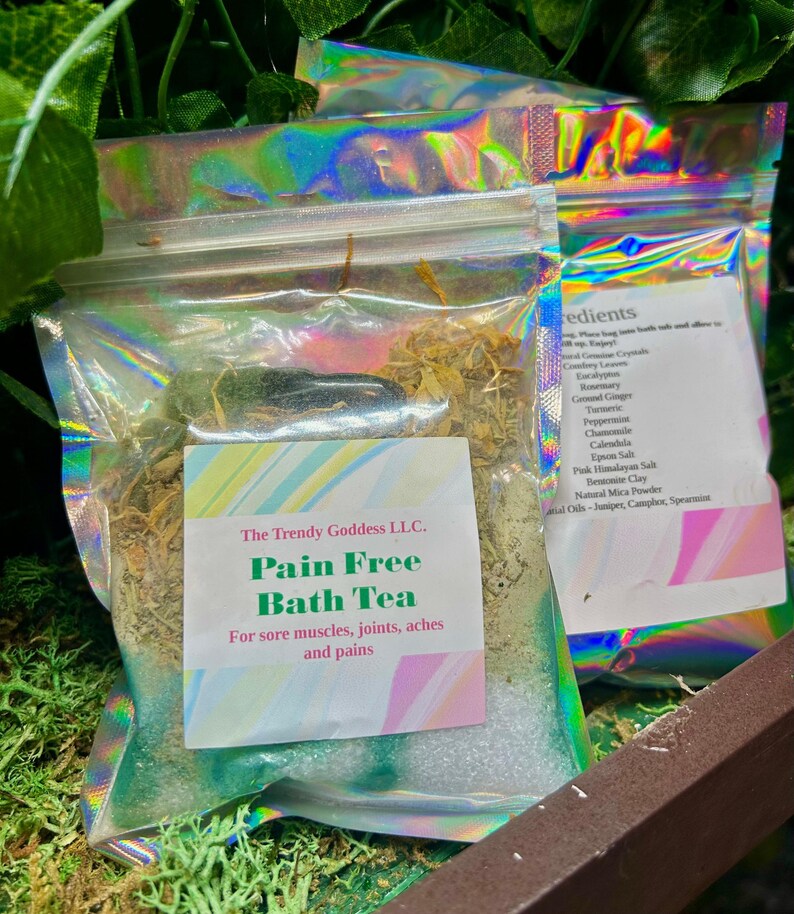 Herbal Bath Tea for Muscle Relaxation, Epsom Salt Soak Eucalyptus, Calming Self Care Ritual image 4