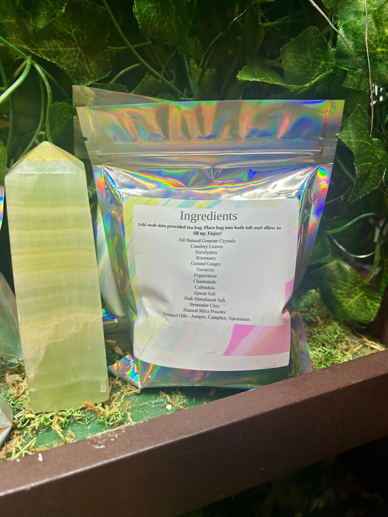 Herbal Bath Tea for Muscle Relaxation, Epsom Salt Soak Eucalyptus, Calming Self Care Ritual image 3