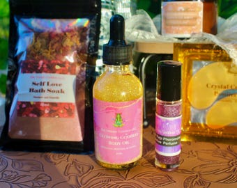 Goddess Glow Shimmer Bundle | Body Oil Glow Set | Hydrating Shimmer Oils | Radiant Skin Kit | Natural Body Glow | Self Care Gift Set