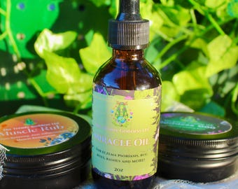 Natural Self Care Bundle, Herbal Skincare Wellness Kit with Body Oil & Balm, Spa Gift Set for Relaxation and Self Care for Her