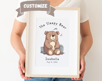 Cute Kids Room Picture Frame Gift Nursery Decor Custom Name Wall Art Birthday Gift For Kids Animal Theme Nursery Furniture Staging Decor