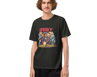 Oversized Spooky Squad Goals T-Shirt | Retro Monster Band Halloween Tee | Vintage Horror Graphic Shirt