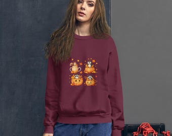 Sudadera de calabaza con animales de otoño: un acogedor jersey de bosque otoñal