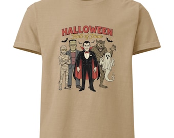 Vintage Halloween Monsters Oversized T-Shirt | Retro Horror Cartoon Tee | Spooky Graphic Streetwear