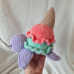 Crochet Ice Cream Turtle, Crochet Turtle Amigurumi