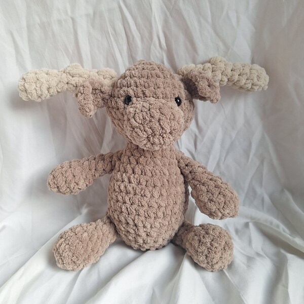 Crochet Stuffed Moose, Amigurumi Moose, Stuffed Animal Moose