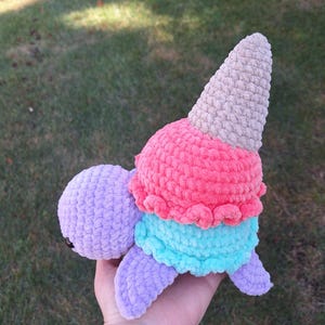 Crochet Ice Cream Turtle, Crochet Turtle Amigurumi