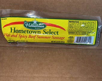 Hometown hot & spicy beef summer sausage