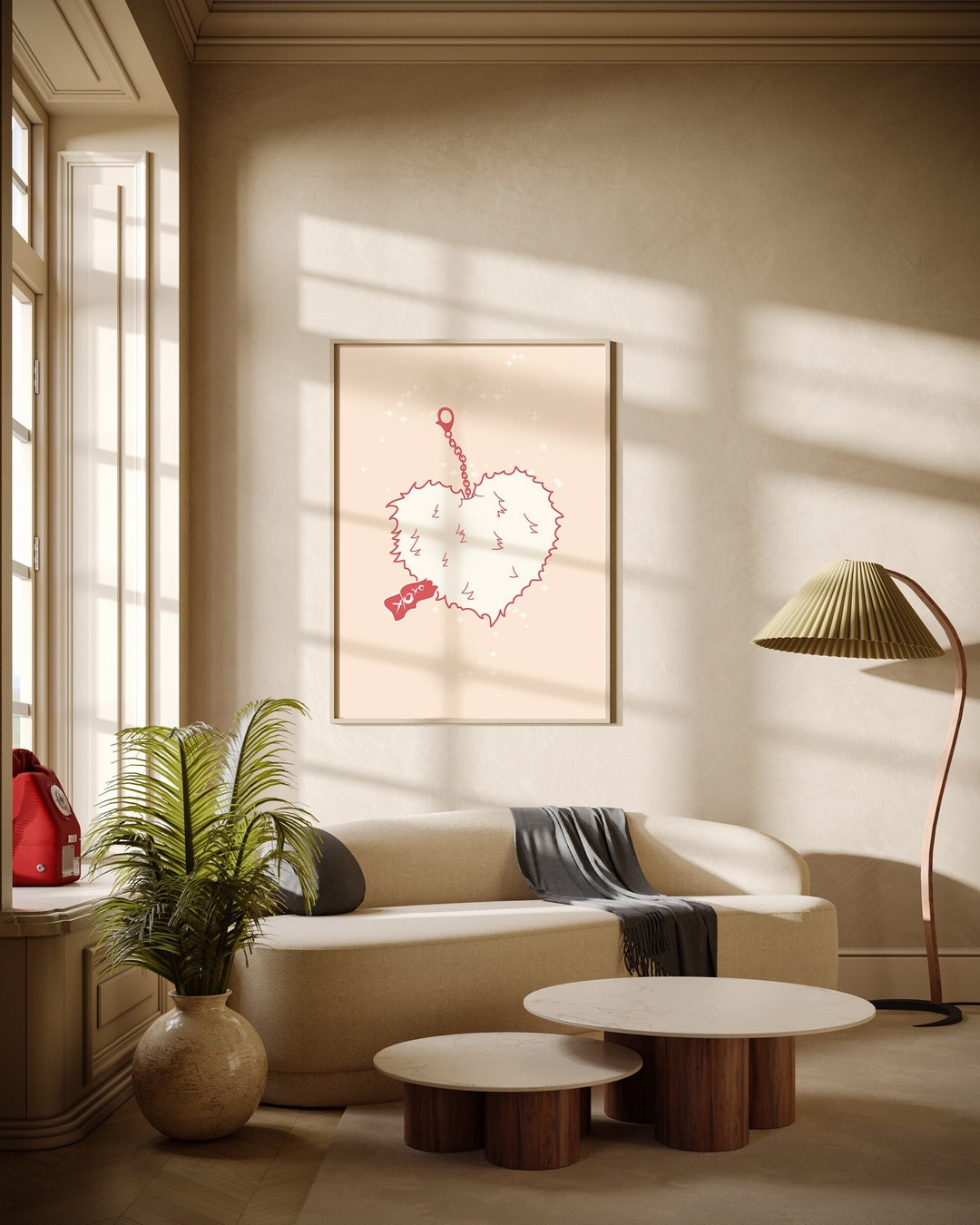 Teddy Heart Print, Cute Valentine's Day Decor, Maximalist Wall Art ...