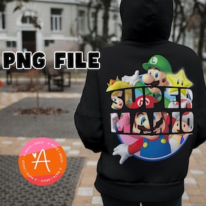 Super Mario PNG, mario, super mario clipart, 300 dpi, super mario hoodie, super mario design, super mario mug wrap, super mario art,PNG File