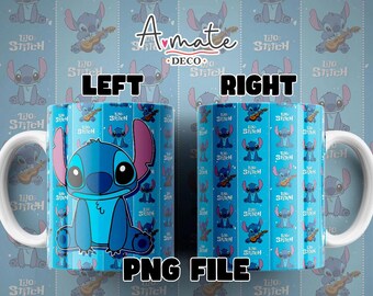 Mug Stitch, Cartoon Mug Design, Mug Wraps - 11-15oz Mugs - Sublimation Designs - Mug Template - Mug Designs - Coffee Mugs - ONLY PNG FILE -