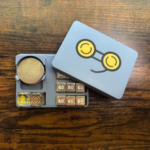 Magnetic Dice Box For Pokemon TCG With Super Strong Magnets. Holds Dice, Damage Counters, Coins, Markers, and VStar token