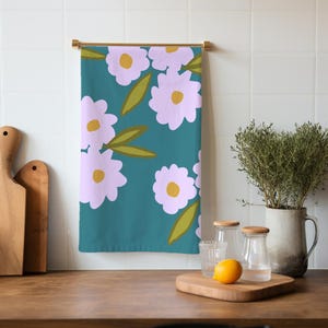 Colorful Floral Tea Towels – Vibrant and Whimsical Flower Design Kitchen Décor