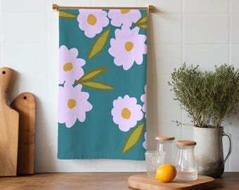Colorful Floral Tea Towels – Vibrant and Whimsical Flower Design Kitchen Décor