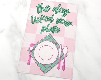 Funny Tea Towel, Dog-Themed Kitchen Towel, Humorous Kitchen, Colorful Kitchen Towels, Dog Lover, Quirky Tea Towels, Funny Kitchen Towel