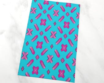 Colorful Absorbent Kitchen Towel with Pickles & Geometric Shapes Fun and Unique Dish Towel for a Vibrant Kitchen