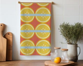 Absorbent Organic Tea Towel with Vibrant Lemon Print - 17"x26" - Eco-Friendly & Stylish Kitchen Accessory - Perfect for Everyday Use