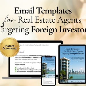 Modelos de e-mail para corretores imobiliários que visam investidores estrangeiros | 5 e-mails pré-escritos para campanhas de lançamento de imóveis (PDF digital)