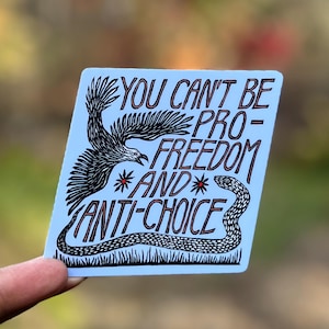 You Can't Be Pro-Freedom and Anti-Choice Sticker | pro-choice snake and eagle vinyl decal