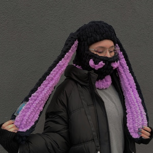 Balaclava Long Bunny Ears - Winter Ski Mask, made in Ukraine