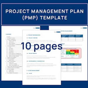 Project Management Plan Template for Project Managers PMP Template