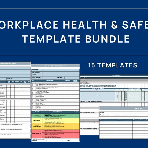 Health and Safety Templates for the Workplace | Safety Checklists, Audits, Risk Assessment, Inspection Checklists