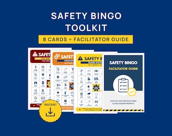 Safety Bingo Toolkit | Toolbox Talk Activity | Workplace Training Game | Construction Meeting Activity | Printable PDF