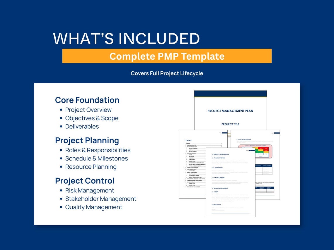 Project Plan Example Pmi Template.pdf Project Management Plan Template (PMP) | Editable Word Document ...