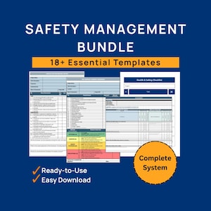 Paket för säkerhetshantering på byggarbetsplatsen | Mallar för hälsa och säkerhet | Riskbedömning, verktygslåda, WHS-dokument för byggbranschen