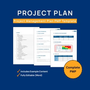Project Management Plan Template (PMP) | Editable Word Document | Construction & Business Projects