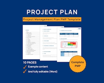 Project Management Plan Template (PMP) | Editable Word Document | Construction & Business Projects