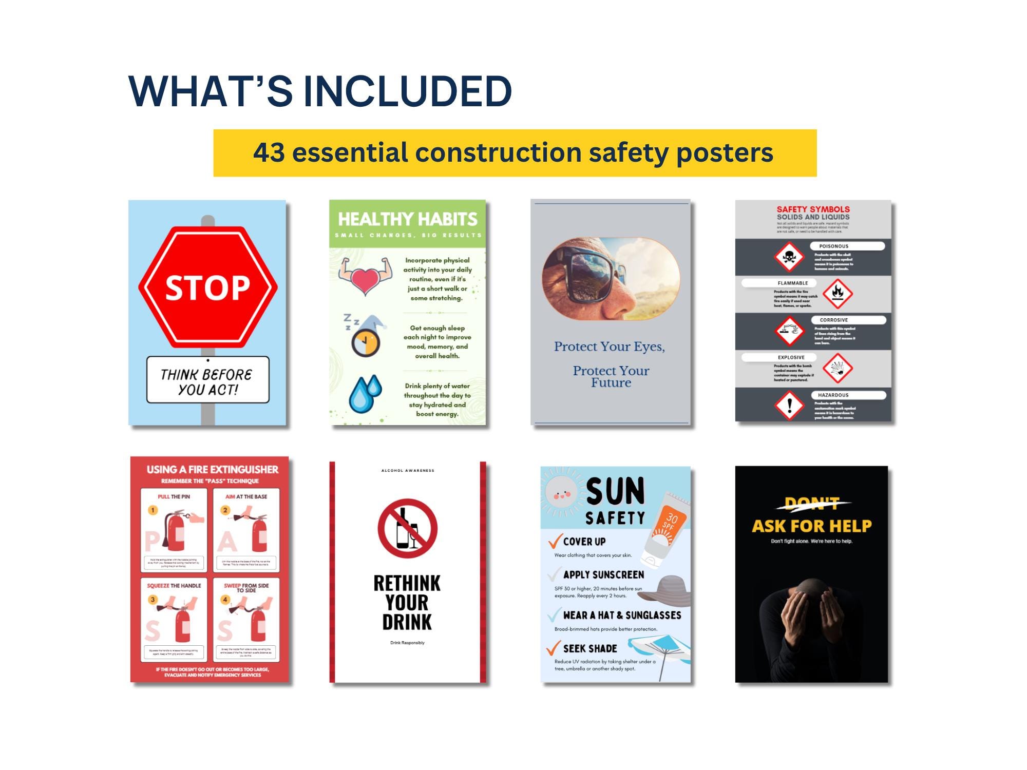 Construction Safety Poster Toolkit | 43 Printable Site Safety Posters