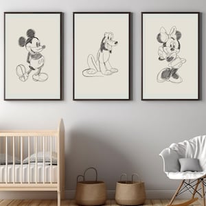 Láminas de Mickey Mouse y sus amigos *Lote de 3* Tamaño: A3 **Impresión digital