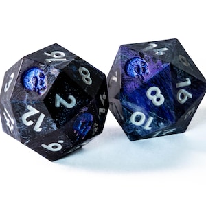 Nightsong - Handmade Cursed D20 Dice Pair - Unique Alternate Shapes Tabletop Gaming D&D TTRPG