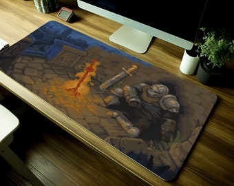 Dark Souls Meme Desk Mat: Pixel Art Gaming Mouse Pad