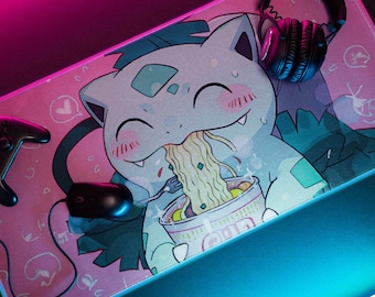 Bulbasaur Mouse Pad: LED Gaming Desk Mat, Anime Gift