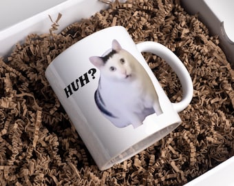 Huh kat, Huh kat mok, meme mok, Huh kat shirt, Huh kat emote, Huh kat meme, Huh kat ornament, kat mok, kat minnaar cadeau, grappige kat mok