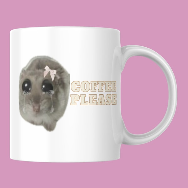 Trauriger Hamster, Hamsterbecher, Hamster-Meme, Hamster-T-Shirt, Hamster, Ich bin nur ein Mädchen, ich bin nur ein Mädchenbecher, Geschenk für sie, Geschenkidee, lustiges Geschenk