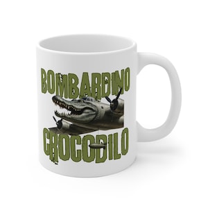 Bombardino Crocodile Italian Brainrot Mug, Bombardino Crocodile, Tralalero Mug, Meme Mug, Brainrot Merch, Stupid Gift, Ballerina Cappuccina